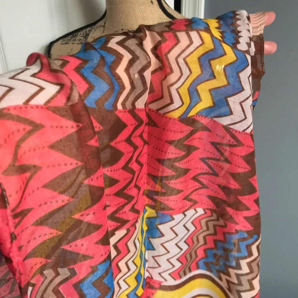 Bohemian Chevron Pattern Infinity Scarf 20” x 33”